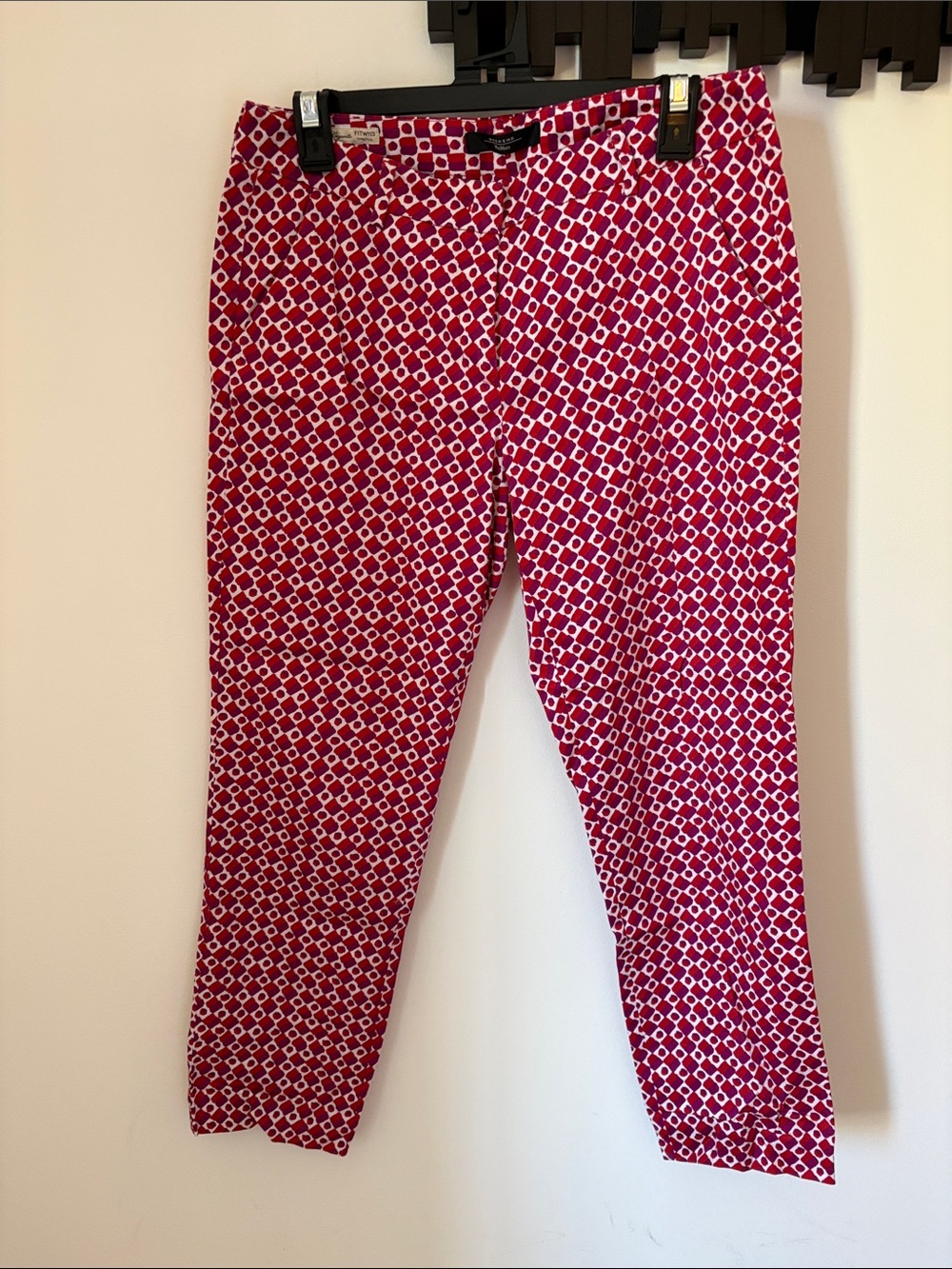Weekend Max Mara Red Geometric Ankle Pants